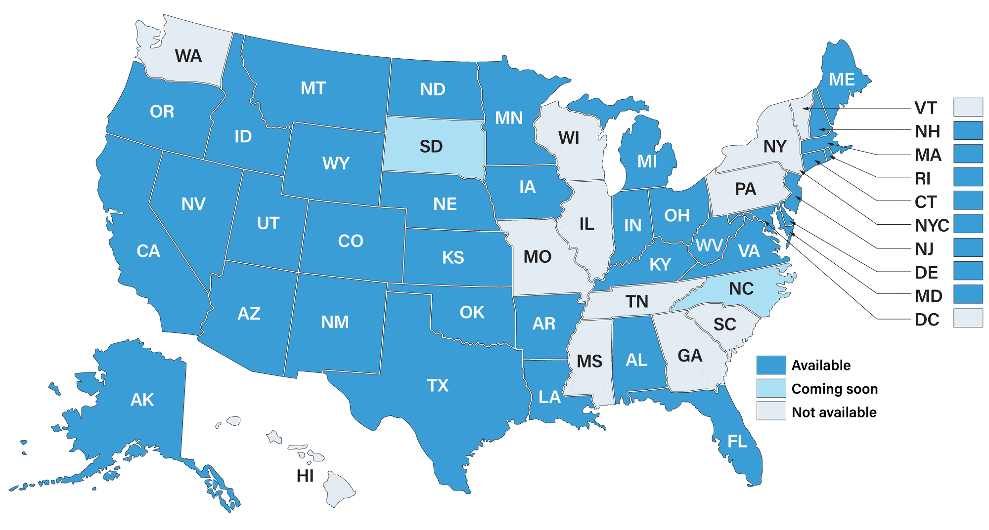 Immunization Link availability by US State