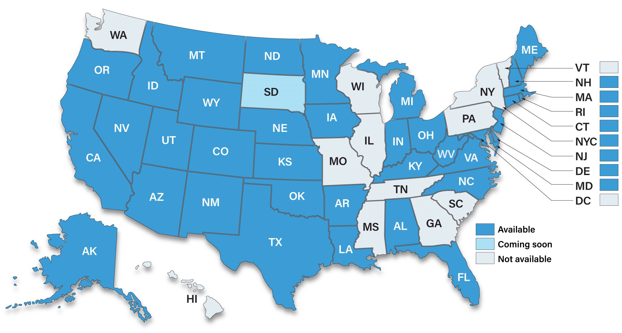 Immunization Link availability by US State